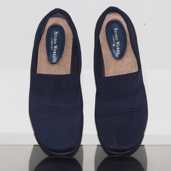 Navy Blue Nautical Slip On Boat Shoe Driving Mocs - Picture 1 of 6